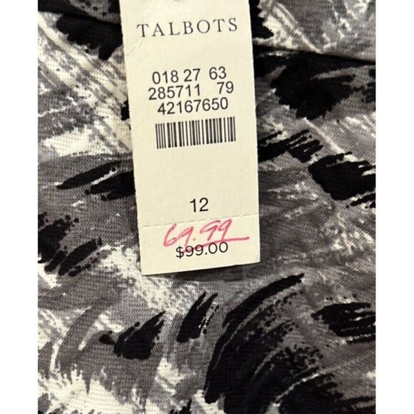 Talbots Gray Leopard Animal Print Zipper Pencil Skirt Size 12 Womens NEW - Picture 4 of 4